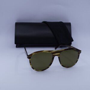 Saint Laurent SL432 SLIM 005 Aviator Sunglasses - Havana/Green